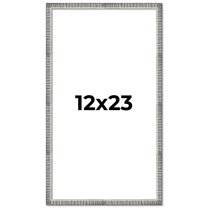 12x23 Frame Silver Grey Distressed Solid Wood Picture Frame | 0.75 Inch Moulding Width | Interior
