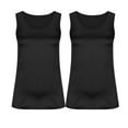 thumbnail image 3 of QUINDOS Summer Womens Tank Tops 2 Pack Casual Camisoles for Women Pack Strap MultiPack Crew Neck Sleeveless Cami Tops Solid Color Loose Fit Undershirts, 3 of 7