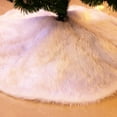 thumbnail image 3 of FlareFable 59Inch White Faux Fur Christmas Tree Skirt, Pure White Elegant Home Tree Skirt Ornament, Round Xmas Party Mat for Room Base Decor Indoor, Perfect Winter Holiday Christmas Decorations, 3 of 16
