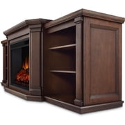 Real Flame Valmont 74 Electric Fireplace TV Stand in Chestnut Oak