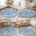 thumbnail image 4 of Round Rugs 4Ft, Blue Coastal Round Area Rug Washable Indoor Throw Carpet, Nautical Coral Starfish Shell Seahorse Ocean Soft Non Slip Circle Rug for Kitchen Nursery Room Home Decor Aesthetic, 4 of 8