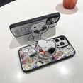 thumbnail image 4 of Bonita funda de teléfono transparente con carga inalámbrica Magsafe con dibujos animados de Snoopy y Charlie Brown para iPhone 15, 14, 13, 12, 16 Pro Max, soporte magnético, 4 of 5