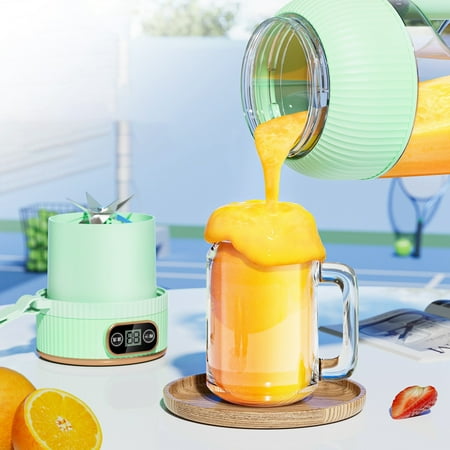 

Portable Blender 14oz Usb Rechargeable Personal Mixer for Smoothie and Shakes Mini Blender with Six Blades for Baby Food Travel Gym Juice Press