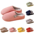 thumbnail image 5 of XIMIN Women Men Cotton Slippers Stripe Non-slip Soft Plush Slippers Home Indoor Bedroom Shoes Cozy Slippers Corduroy House Slippers Winter Autumn Warm Slippers, 5 of 6
