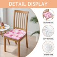 thumbnail image 2 of Pink Christmas Tree Seat Covers for Dining Room Chairs Set Of 6,Stretch Printed Washable Chair Seat Cover with Elastic Ties and Button,Removable Waterproof Couch Cushion Covers, 2 of 6