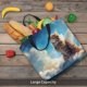 thumbnail image 5 of Balery Blue Sky Winged Cat Bolsa de Mano para Mujeres con Cremallera, Bolsa de Gimnasio con Compartimentos, Bolsa para Laptop, Bolsa para Trabajo, 5 of 7