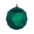 thumbnail image 1 of 6 in. Green Matte Geometric Christmas Ornament Ball - 4 per Bag, 1 of 1
