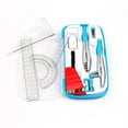 thumbnail image 3 of HLONK 10-Piece Geometry Kit Set with Metal Compasses  Protractor  Ruler  Triangles (45° & 60°)  Pencil Sharpener & Eraser - Durable Alloy Math Tools for Sch00l & Engineering, 3 of 4