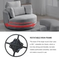 thumbnail image 5 of Swivel Accent Chair with Ottoman, 360° Swivel Lounge Arm Chair with Storage Footrest, Modern Comfy Round Barrel Chair, 39"W Oversized Reading Chair for Living Room, Bedroom, Small Spaces, Grey, 5 of 9