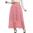 thumbnail image 2 of Retro Daisy Skirt Vintage Floral Print Modern Long Skirts Elastic Waist Design Aesthetic C, 2 of 7