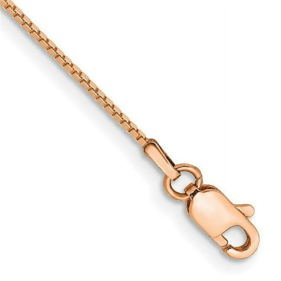 Primal Gold 14 Karat Rose Gold 0.9mm Box Link Chain Anklet