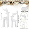 thumbnail image 4 of 2 Pack Modern Christmas Decor Neutral Christmas Reindeers Decor Resin Deer Statues Figurines Elk Statues for Neutral Modern Living Room Bedroom Office Bookshelf Desk Ornaments(White), 4 of 13