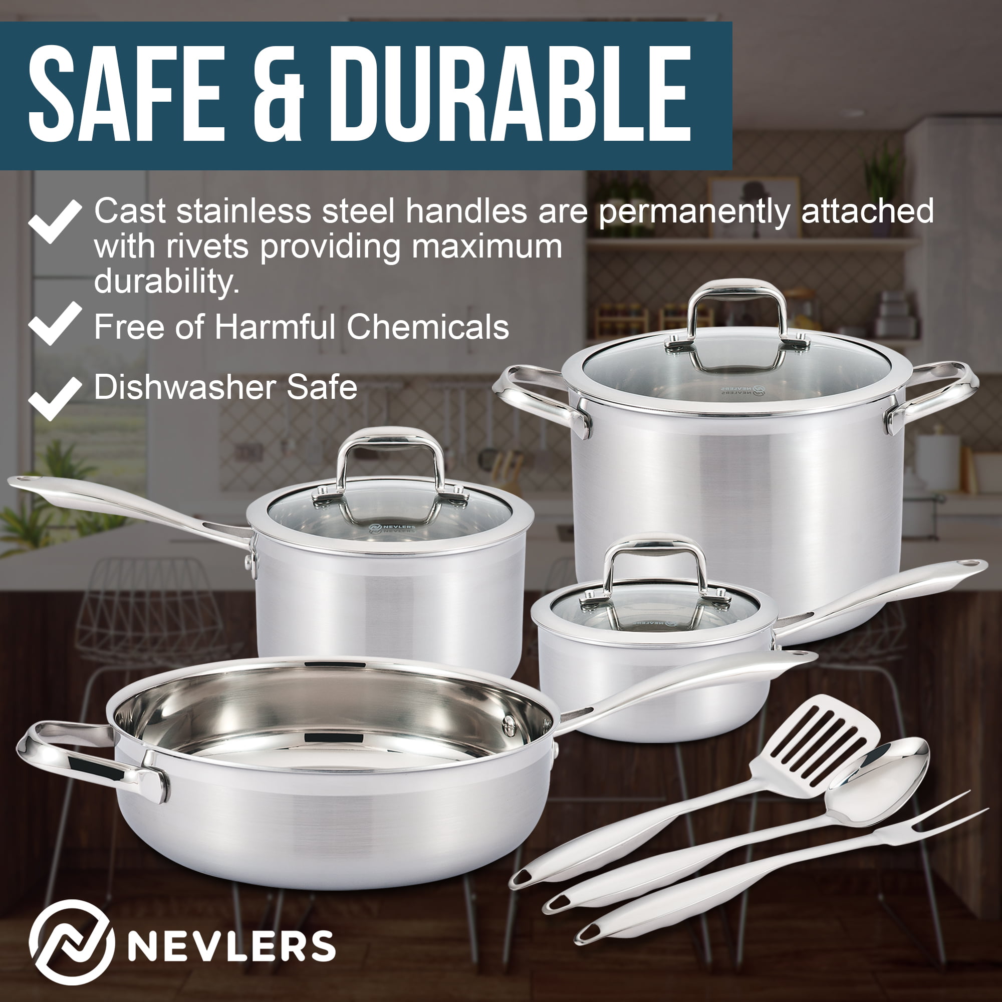 Nevlers 15pc Stainless Steel Cookware Set