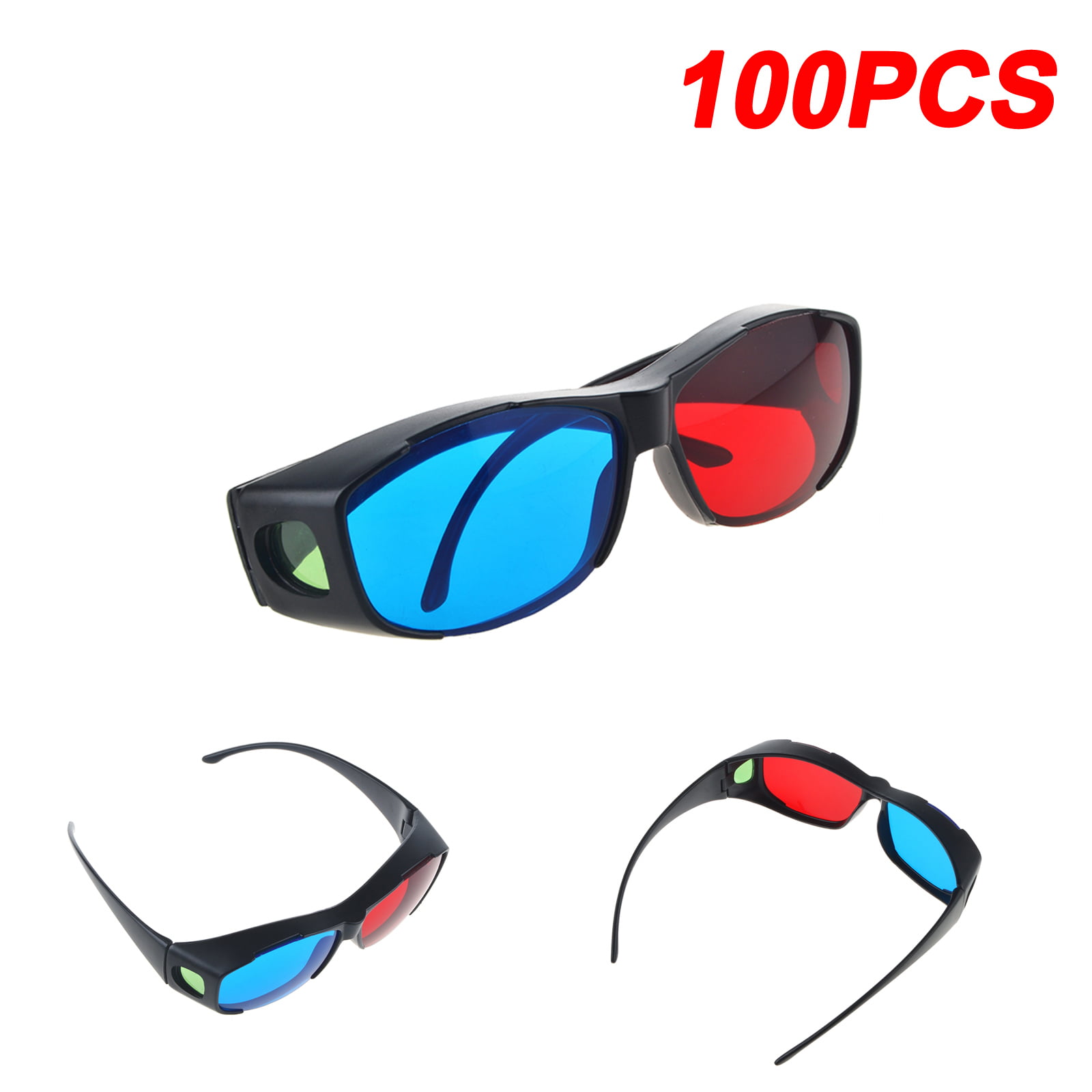 4Pcs Universal 3D Paper Glasses Made from White Card with Red and Cyan Lenses Suitable for Films TV Magazines Comic Books Anaglyph Videos Internet Videos and Pictures and More 