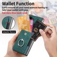 thumbnail image 4 of Compatible with Samsung Galaxy Z Fold 6, Classic Card Slots 360 Rotating Finger Ring Kickstand PU Leather + TPU Frame Magnetic Closure Back Case Cover for Samsung Galaxy Z Fold 6, Green, 4 of 7