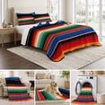 thumbnail image 6 of King Quilt Set 96''x106'', Colorful Striped Lightweight Summer Bedspread Coverlet Set with 2 Pillow Shams, Boho Rainbow Abstract Stripes Art Breathable All Season Quilt Bedding for Bedroom/Guest Room, 6 of 9