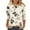 #03-Beige, variant on Xyxonk Womens 3/4 Sleeve Tops Casual Vintage Sunflower Printed Shirt Oversized Crew-Neck Tunic Tops Summer Three Quarter Length T Shirts Clothing Women's Blouses Black M