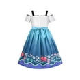 thumbnail image 2 of Girls Dress Scallop Trim Off Shoulder Floral Embroidery Butterfly Ocean 4 Years, 2 of 6
