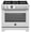 Stainless Steel, variant on Bertazzoni Pro366bcfept Professional 36" Wide 5.7 Cu. Ft. Free Standing Dual Fuel Range -