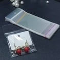 thumbnail image 4 of 50/100pcs Clear Self Adhesive Seal Plastic Bag with Hang Hole Resealable OPP Bag for Gift Packing Jewelry Retail Display Package 9x20cm 50PCS, 4 of 6