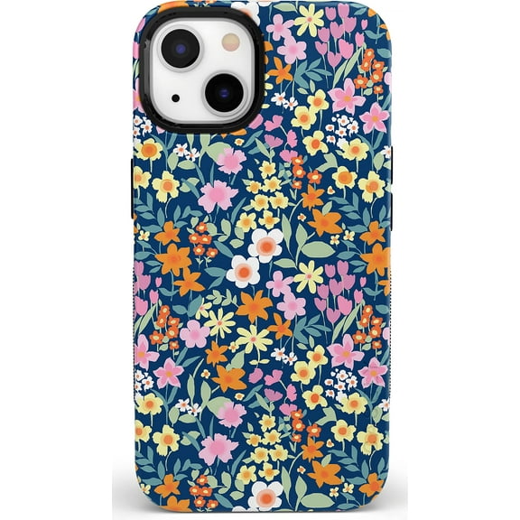 Casely iPhone 14 Case | Full Bloom | Navy Floral Case (Bold Compatible with MagSafe)