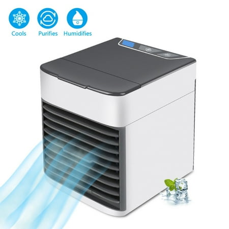 Fysho Mini Cooling Desktop Fan with LED Light 3 Speeds Air Conditioner Cooler
