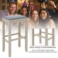 thumbnail image 2 of Gymax 4 PCS Upholstered Wooden Bar Stools Bar Height Chairs Dining White, 2 of 6