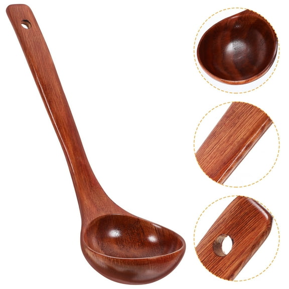SWETRACE 1Pack Portable Wood Soup Ladle for Home Use and Cooking 28.0x7.8x2.8in