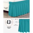 thumbnail image 3 of Teal Bed Skirt Solid Color Bed Skirts California King Size 18 Inch Drop, Wrap Around Dust Ruffle&nbsp;Bedskirt with Adjustable Elastic Belt for Queen Size Beds, 3 of 7
