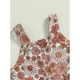 thumbnail image 6 of Coduop Kids Girls Suspender Bodysuit Floral Sleeveless Jumpsuit Flared Playsuit for Toddler, 6 of 9