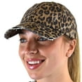 thumbnail image 2 of C.C Ponycap Criss Cross Messy Bun Side Button For Mask Adjustable Baseball Cap, Baby Leopard, 2 of 6