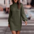 thumbnail image 2 of WRKEKC Sweater Dress for Women Solid Color Long Sleeve Round Neck Midi Dress for Fall Winter Knit Fabric Relaxed Fit with Side Slits and Back Keyhole Detail, 2 of 6