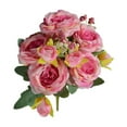 thumbnail image 2 of ZhyrZng 5 Heads Artificial Rose Bouquet - Realistic Silk Fake Flower Bush for Wedding Home Office Decoration & Valentine's Day Floral Arrangement featuring Long Stalk, 2 of 7