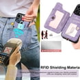 thumbnail image 3 of 13 Pro Max Phone Case,Card Holder Wallet for iPhone 13 Pro Max Case,Ring Holder Stand,RFID-Blocking,Wrist Strap,Camera Lens Protector,Leather Magnetic Protective Flip Cover for Women Men (Purple), 3 of 15