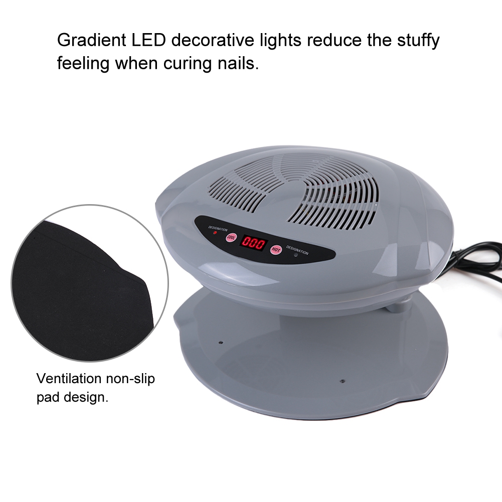 BIMZUC 2-in-1 Cool and Warm Air Blow Temperature Sensor Nail Polish Dryer Machine, Professional 400W Nail Dryer with Automatic Sensor, Salon Quality Fast Curing for All Nail Types, Grey EU Plug 220V