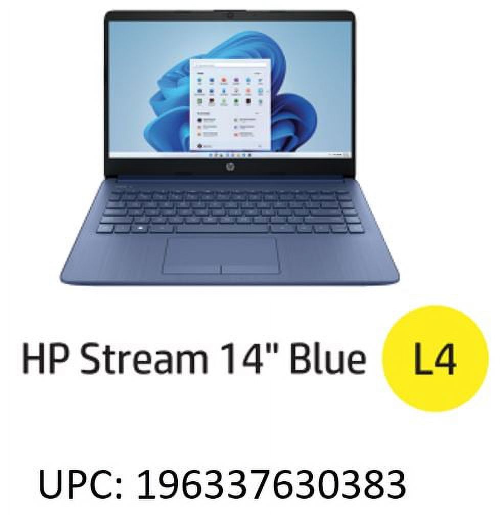 HP Stream 14 inch Laptop Intel Processor N4102 4GB RAM 64GB eMMC Blue (2022) - image 3 of 9