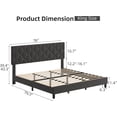 thumbnail image 2 of King Size Platform Bed Frame with Upholstered Headboard, Fabric Upholstered Bed Frame with Adjustable Headboard, Bed Frame with Diamond Pattern and Soft Fabric, Wood Slat Support, Grey, 2 of 9