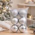 thumbnail image 3 of QISIWOLE Christmas Ball Ornaments Set of 6, Silver Shatterproof Lightweight Tree Balls, 2.36 x 2.36 in Plastic Ornament Set, for Christmas Tree Wreath Garland and Holiday Party Decor, 3 of 6