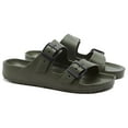 thumbnail image 3 of Weestep Essential lightweight double buckle slip-on flat adjustable women’s men’s sandals(Green, W8-8.5/M6-6.5), 3 of 7