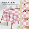 thumbnail image 4 of Checkered Round Table Cloth, Classic Pink Checkerboard Tablecloth for Picnic, Racing Party, Dinner Table Cover, Waterproof Washable Wrinkle Resistant 60''''x60'''', 4 of 6
