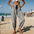 thumbnail image 6 of Zulora Women Stylish Striped High Waist Drawstring Pants Casual Elastic Cuffed Ankle Joggers with Pockets, 6 of 9