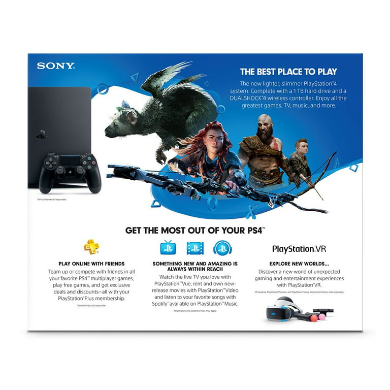 Playstation 4 Slim 2TB SSHD Console with Dualshock 4 Wireless Controller  Bundle Enhanced with Fast Solid State Hybrid Drive 