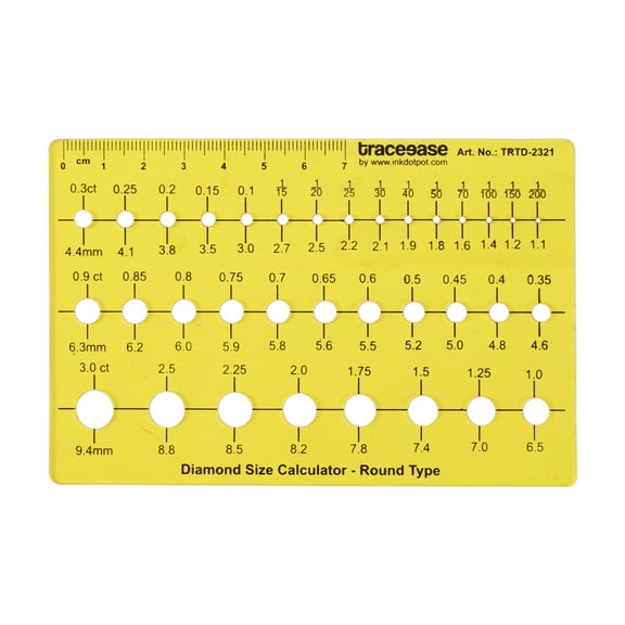 Traceease Diamond Size Calculator Round Shape JewelryTemplatesDrafting ToolsJewelleryDesigning Stencils