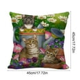 thumbnail image 3 of Hometravel Cute Cats Pattern Linen Pillowcases, Pet Theme Animal Design Cushion Covers, Soft Fabric Throw Pillow Cases for Home Decor, 3 of 5