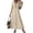 #87Beige, variant on Linen Dress Women V Neck Short Sleeve Tunic Boho Maxi Dress Casual Summer Modest Long Flowy Beach Vacation Dresses Wine L