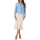 thumbnail image 2 of Blazers de tweed INSPIRE CHIC para mujeres con cuello de solapa, abertura frontal y mangas largas XL Azul, 2 of 5
