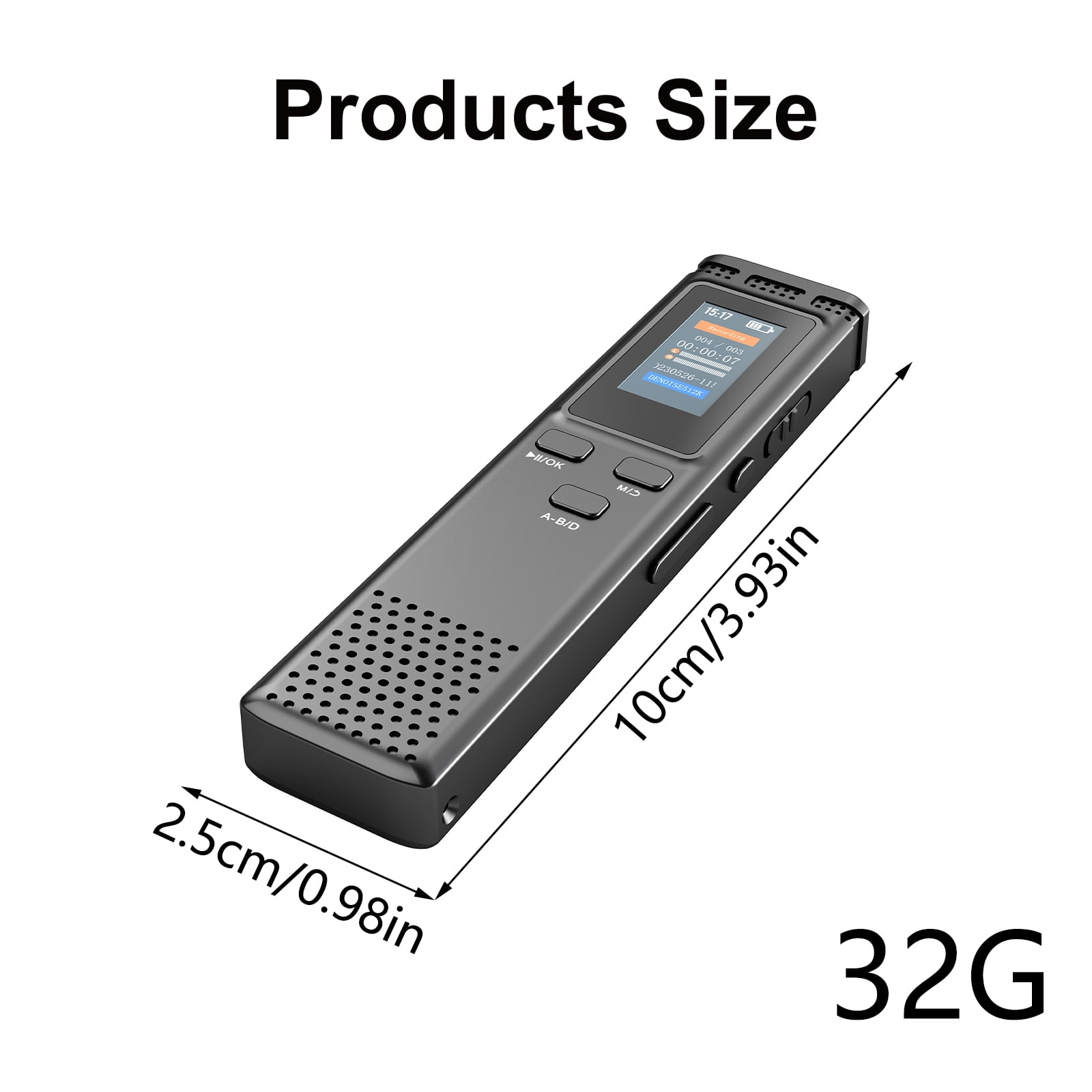 8/32/64GB Digital Voice Recorders with Noise Reduction, Type C Interfaces, and Circular Speakers Claritys