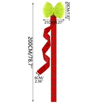Zawou Christmas Cabinet Ribbon Bows Green Plush, Large Christmas Door Cabinet Bows, Christmas Door Decorations for Kitchen Xmas Festive Decorations Hanging Window Ribbon