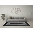 thumbnail image 3 of Ahgly Company Indoor Round Abstract Gray Modern Area Rugs, 4' Round, 3 of 4