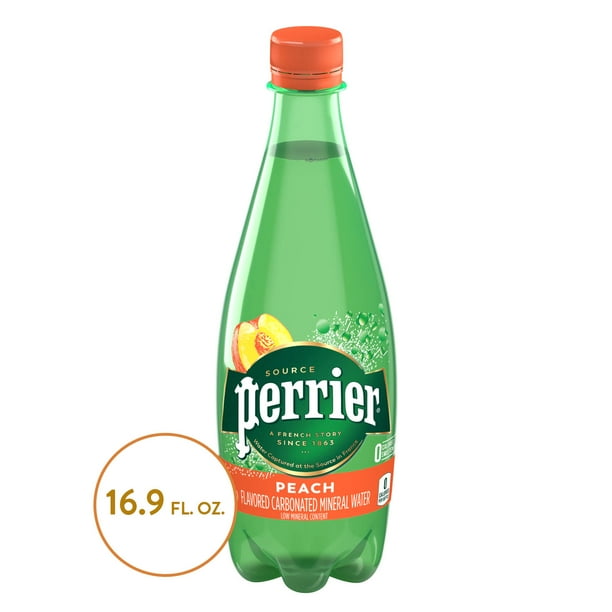 Perrier Peach Flavored Carbonated Mineral Water, 16.9 fl oz. Plastic